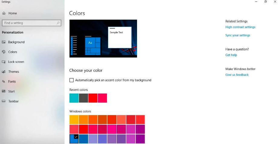 Changing the Desktop Colour