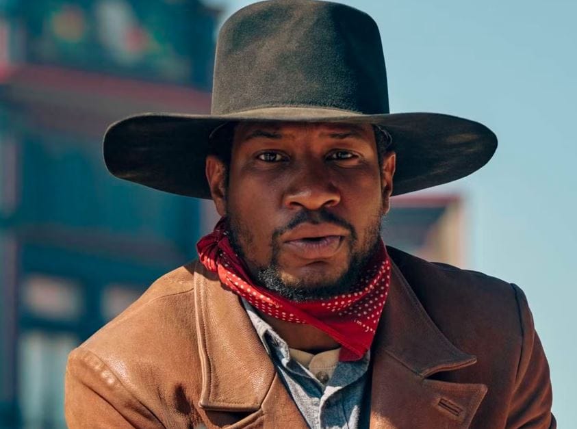 Jonathan Majors red carpet appearance at movie premiere 2025